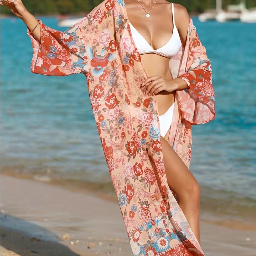 Beautiful bird Kimono Boho cover up - Picture 8 of 8